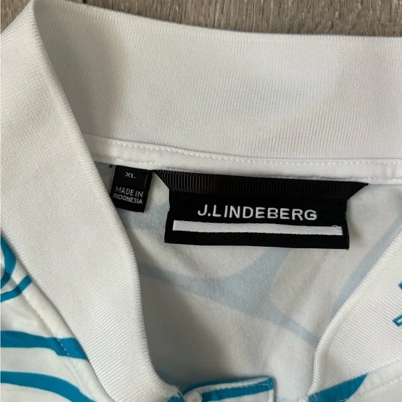 J.Lindeberg Women’s Aqua and White Longsleeve Golf Shirt - Picture 3 of 5